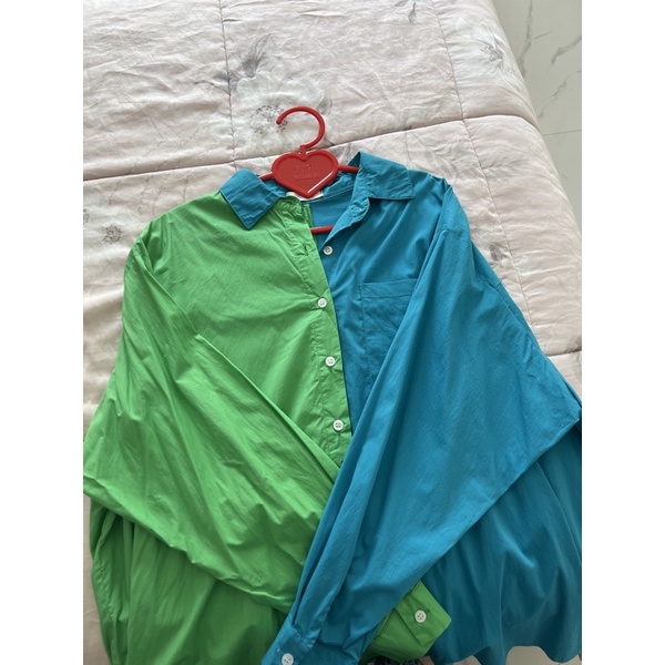 OUDRE X EMINA SHIRT BLUE GREEN