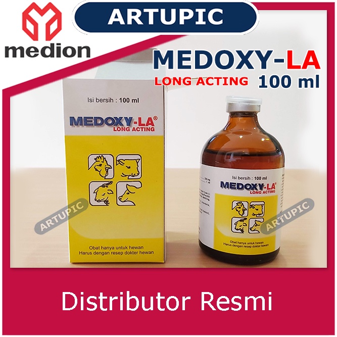 Medoxy-LA 100 ml Obat OTC crd korisa snot kolera ayam unggas babi kelinci Medion Artupic