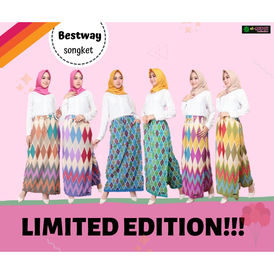 El Qirnie rok celana LIMITED EDITION motif songket