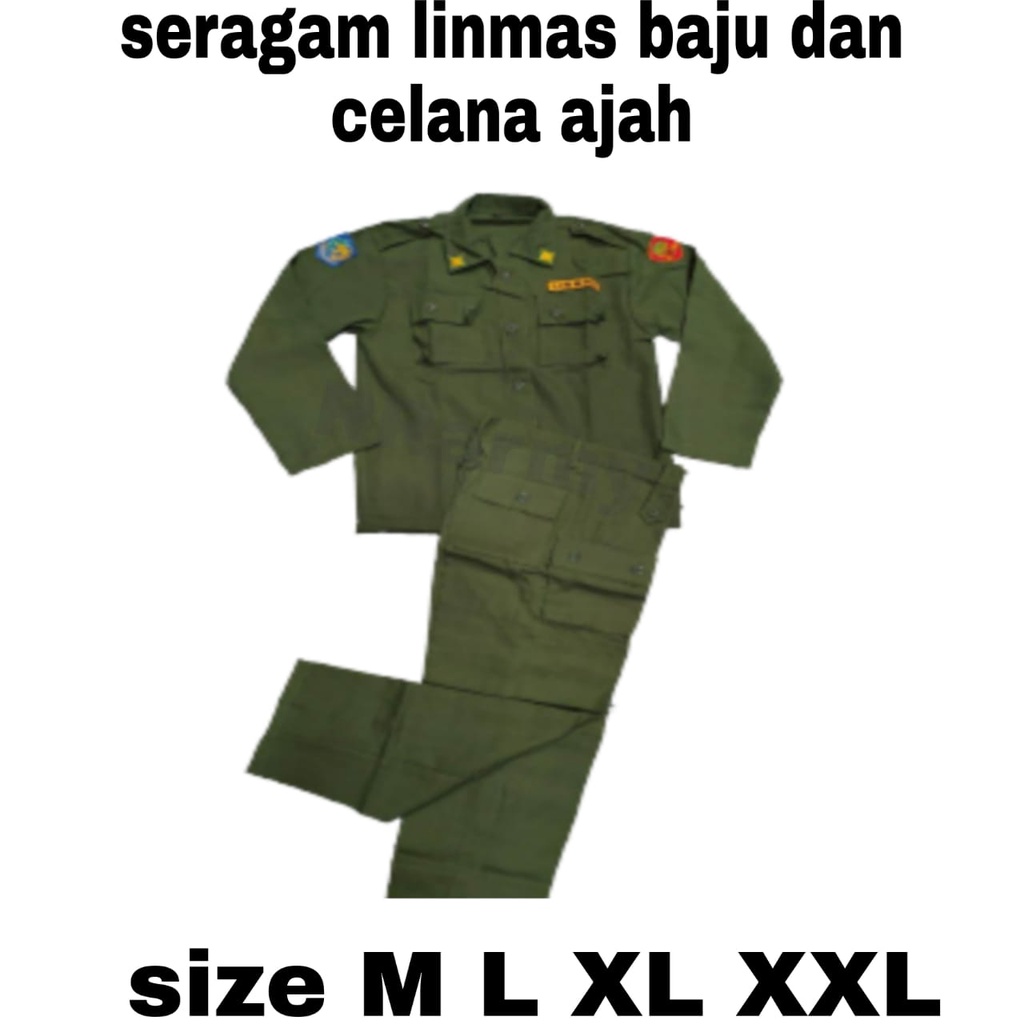 COD Grosir Seragam Linmas Setelan Kemeja Celana Linmas Baju Linmas Bahan American DRILL Berkualitas