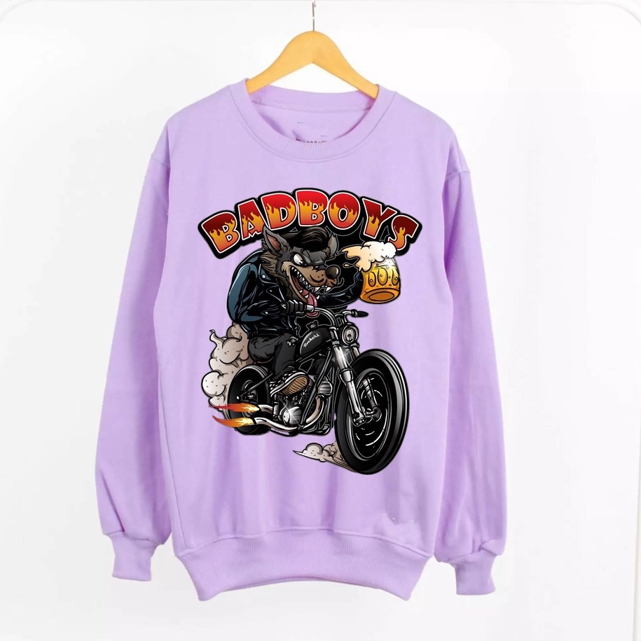 Sweater Pria BadBoys Crewneck Sweater Fleece Size M - XXL