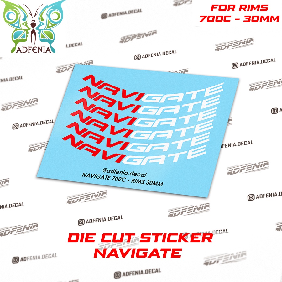 Decal Stiker Navigate Velg 3cm 700c Die Cut