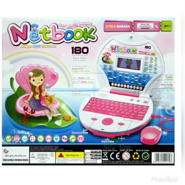 Mainan Netbook 3bahasa/ alat bantu belajar model laptop
