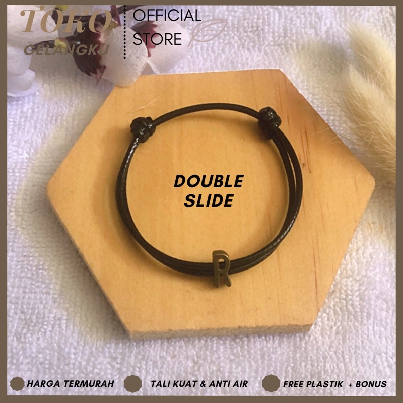 (A-Z) GELANG BRONZE VINTAGE PREMIUM ( BELI 10 FREE 1 GELANG POLOS ) / Gelang Tali Huruf Inisial Pria Wanita / Gelang Couple Sahabat Pacar / Bracelet initial Abjad