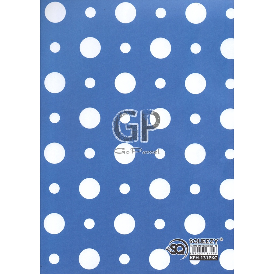 ( 5 Lembar ) KERTAS KADO SQ DOFF - GIFT WRAPPING PAPER POLKADOT COLOUR DOT PINK BLUE PURPLE ONDE POLKA