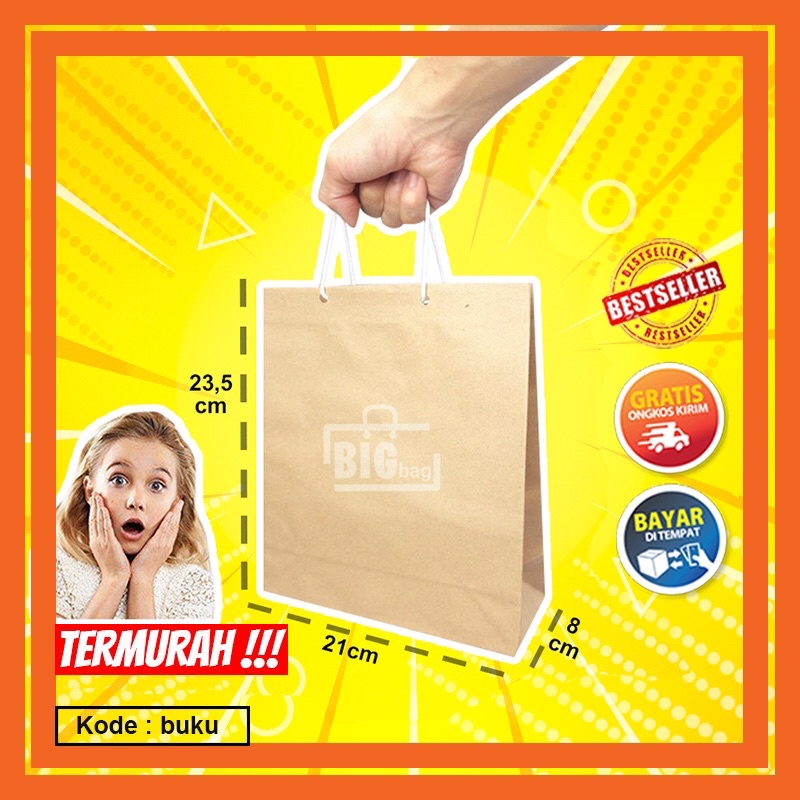 

PAPER BAG PAPER BAG COKLAT PAPER BAG POLOS TAS KERTAS BUKU