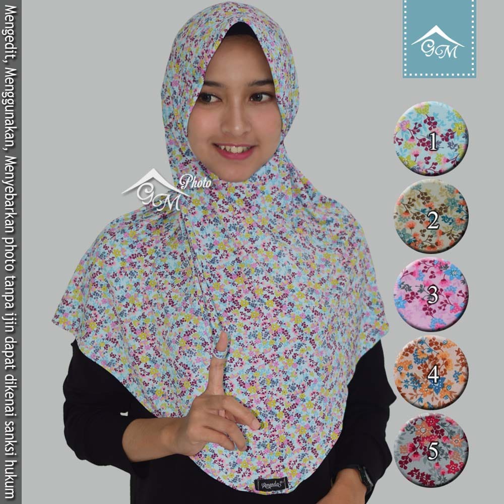 JILBAB LANGSUNG INSTAN SYRIA BERGO SERUT TALI AMANDA MOTIF BUNGA KECIL 1