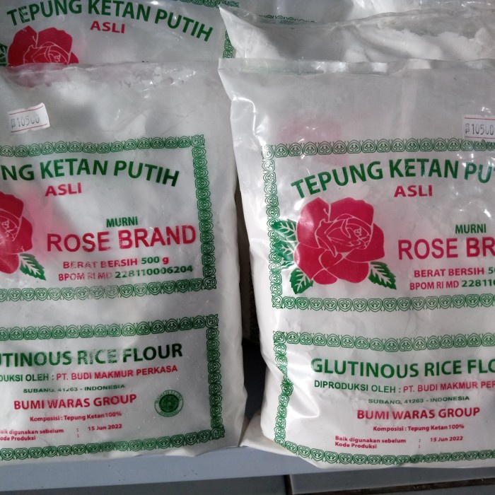 

Ketan-Beras-Tepung- Tepung Ketan Putih Rose Brand 500G -Tepung-Beras-Ketan.