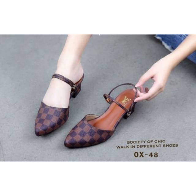 ABBUSHOES F 10  Heels Tahu Cantik Model Slip On Kanvas 5cm