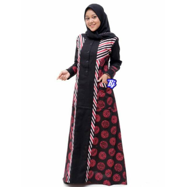 Best seller.. Gamis batik cap mix polos katun