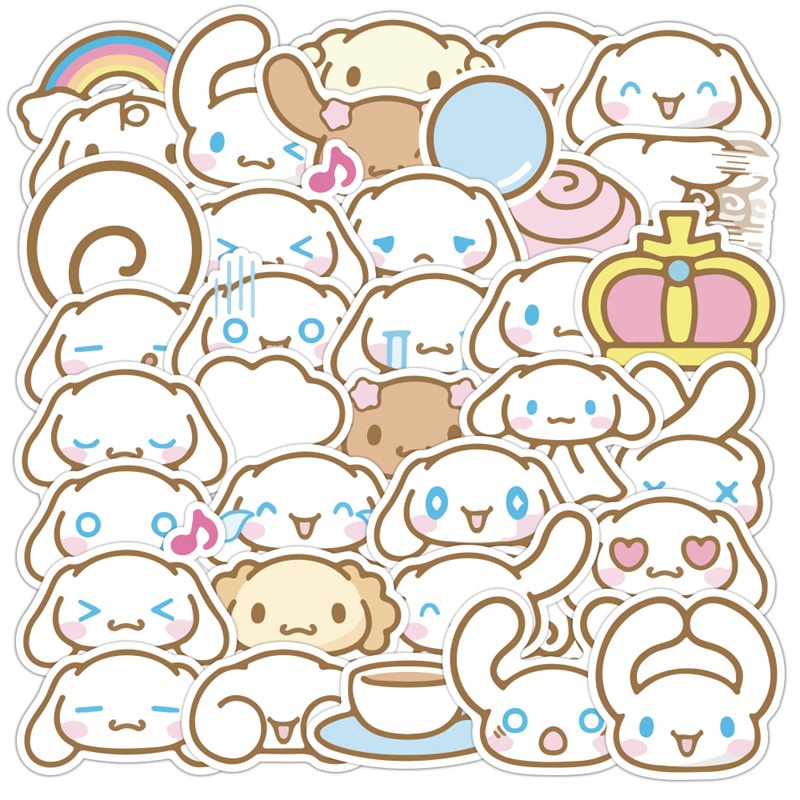 Cinnamoroll babycinnamoroll stiker lucu kartun besar telinga Anjing Jurnal bahan cangkir air ponsel