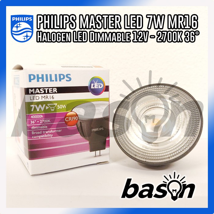 PHILIPS MASTER LED 7-50W 927 MR16 Dimmable CRI90