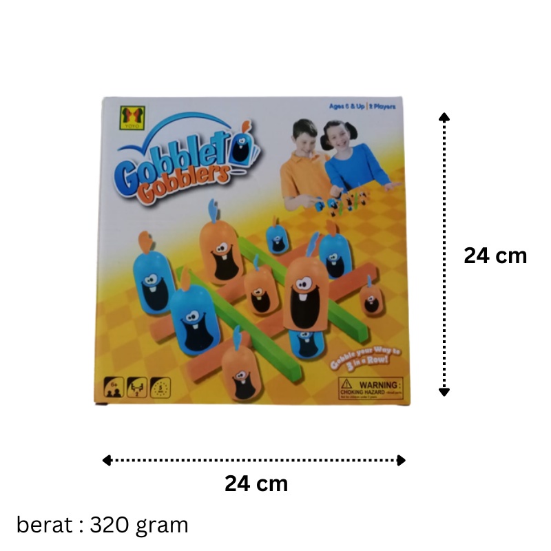 Mainan Edukasi Anak Table Game Gobblet Gobbler Dam Dam  Play Board Adu Strategi Tic Tac Toe Brain Teaser Toy