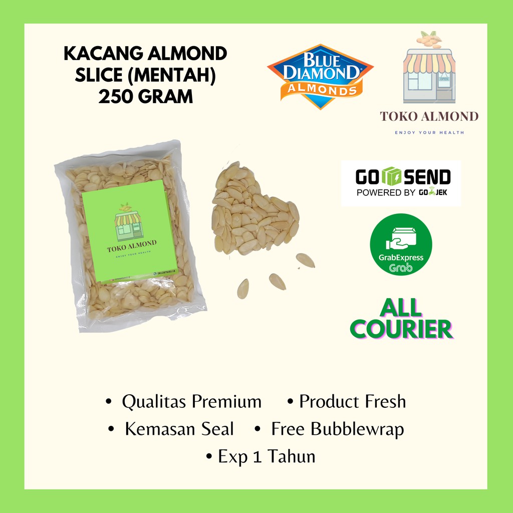 

Kacang Almond Slice Mentah (Raw) 250gr