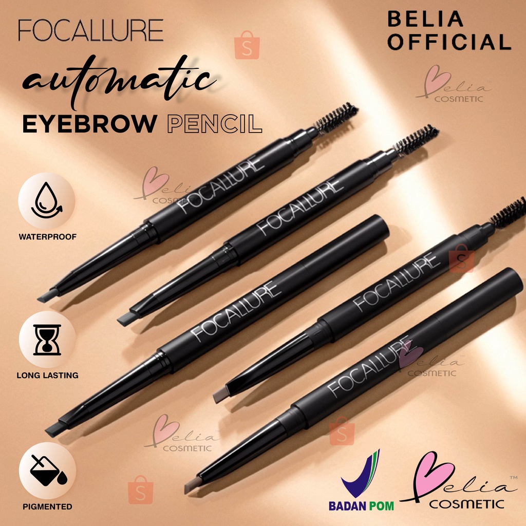 ❤ BELIA ❤ FOCALLURE Auto Brows Pen FA18 | Waterproof Long-Lasting Eyebrow Pencil - 3 Colours Pensil alis | BPOM