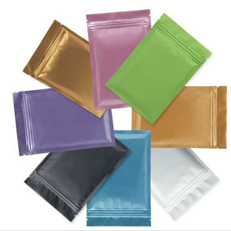 Kemasan 10 x 15 Aluminium Foil Sachet 10cm X 15cm Flat Bottom Warna Ziplock Bag [Isi 10pcs]