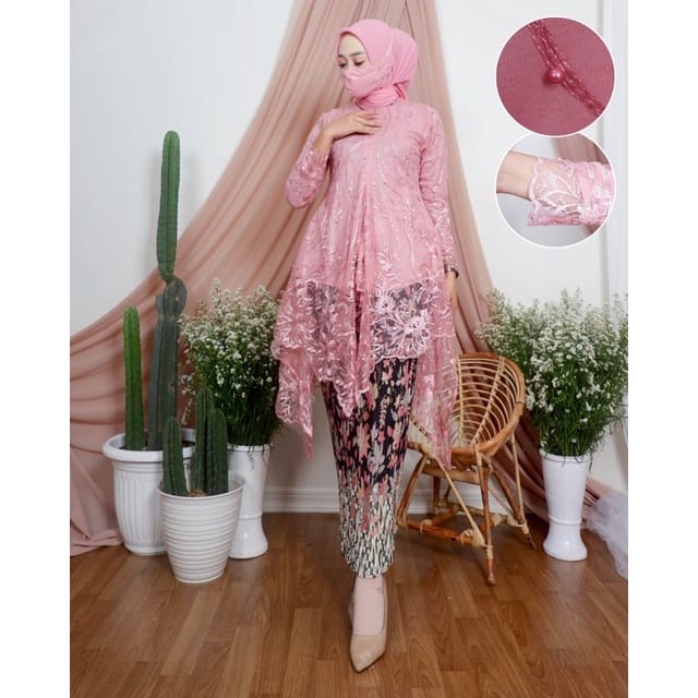 Jual Tunik Tille Kebaya Tile Kebaya Pesta Set Kebaya Brokat Tille