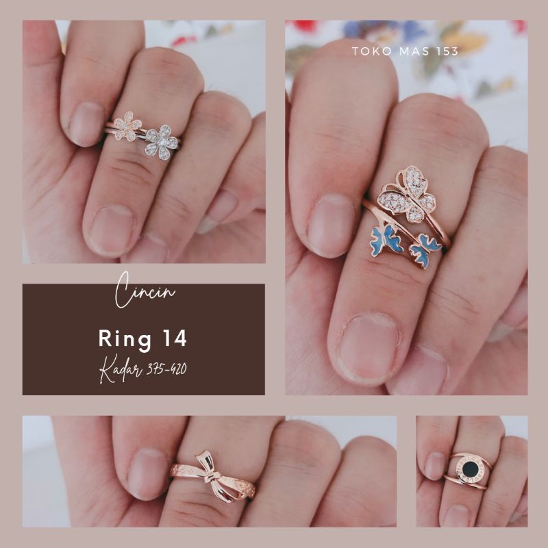 WAJIB TANYA STOK Realpic Cincin Emas Asli Kadar 375-420 | Ring 14 | Part 3