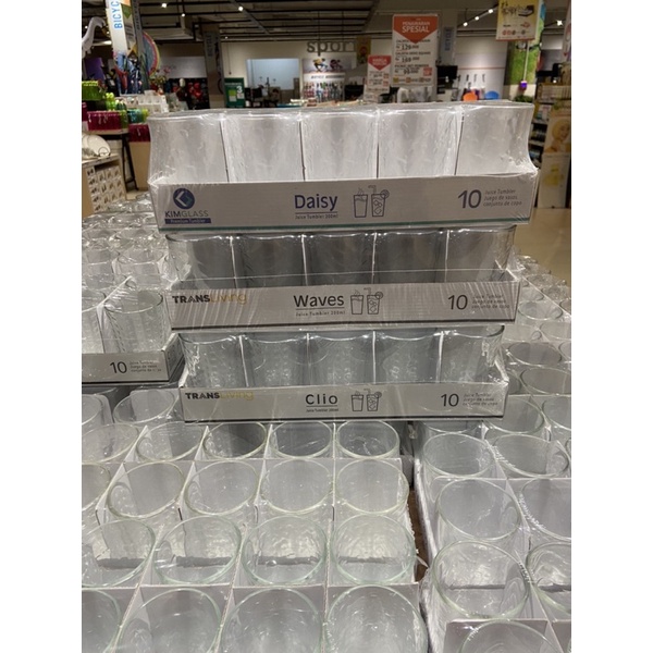 TRANSLIVING KIM GLASS JUICE PREMIUM TUMBLER GELAS JUS KACA 200ml 10pcs
