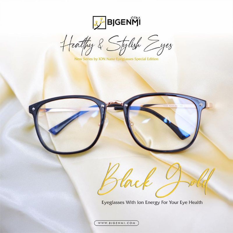 PROMO READY STOCK KACAMATA TERAPI PREMIUM BIGENMI WARNA BLACK GOLD