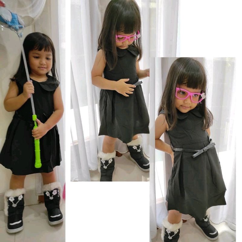 Dress Ralph Lauren Anak Dress Hitam Anak Polo Ralph Lauren Dress Girly Black with Belt