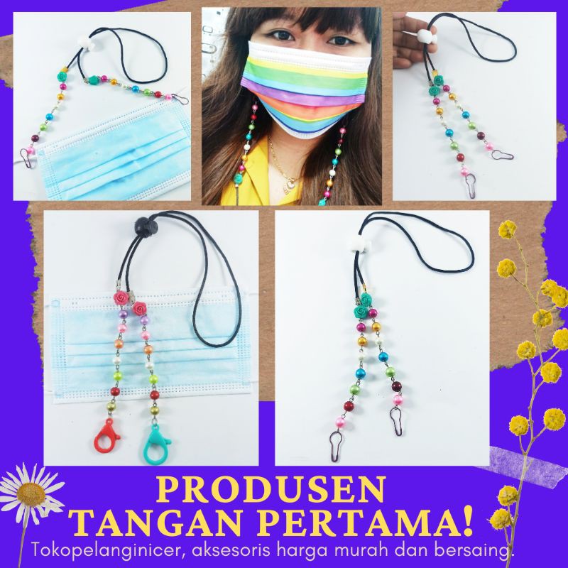 Strap Rantai Masker Mutiara Susun Tali Gantungan Kalung Masker Strap Lanyard Mask Korea