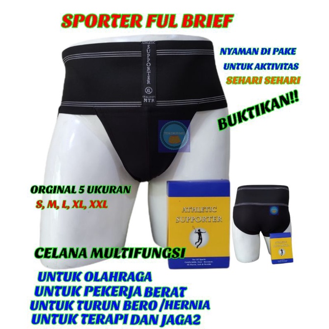 SPORTER FUL BRIEF ATHLETIC CELANA DALAM HERNIA DEWASA CELANA DALAM PRIA CELANA DALAM PEKERJA BERAT FUNGSI MENCEGAH TURUN BERO CELANA TURUN BEROK