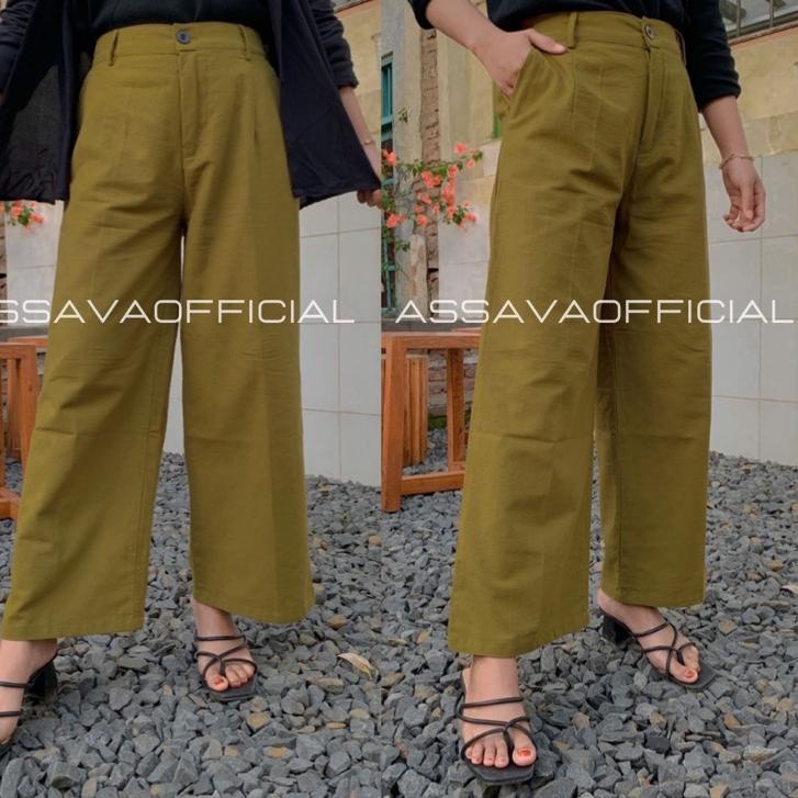 (LANGSUNG KIRIM) YUKA SLIM CULLOTE - KULOT LINEN HIGHWAIST - LEA PANTS CELANA KULOT LINEN HIGHWAIST 