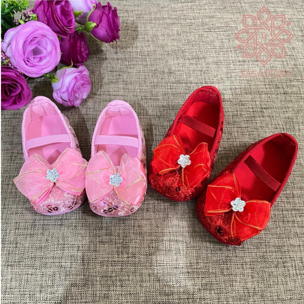 SEPATU PREWALKER BABY BAYI ANAK PEREMPUAN PITA BESAR 0-12 BULAN FP13