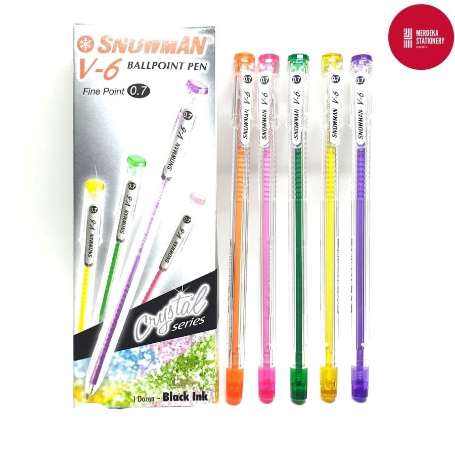 

BOLPEN PULPEN BALLPOINT SNOWMAN V6 V-6 V 6 0.7mm