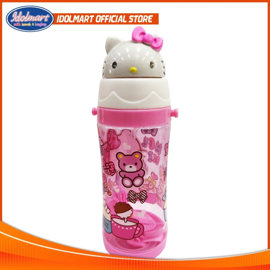 IDOLMART Botol Minum KEPALA Karakter Anak Sedotan - 400ml Idolmart Surabaya