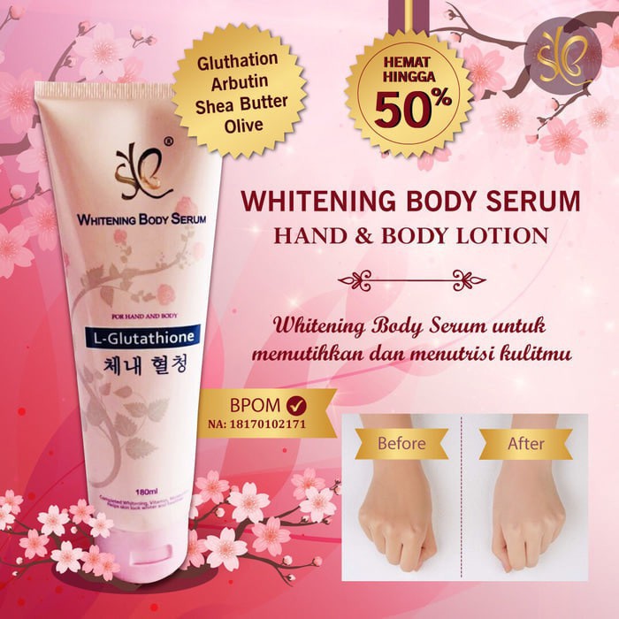 SYB Body Serum Whitening L-Glutathione / Sparkling With Glitter / Collagen by Mecca Anugrah BPOM