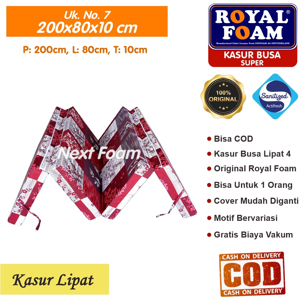 Kasur Busa Lipat Royal Foam Ukuran No 7 200x80x10 cm Tebal 10 cm D23 ORIGINAL