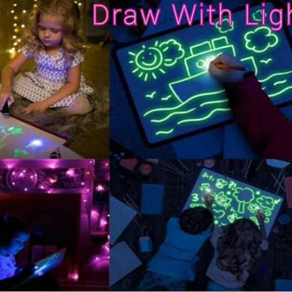 

Buruan Serbu] Papan Tulis Anak Led Berlampu Draw With Light Mainan Edukasi