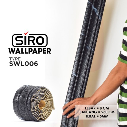 LIST FOAM WALL BORDER 3D LIS WALLPAPER BORDER STICKER WAINSCOATING-SWL006-HITAM