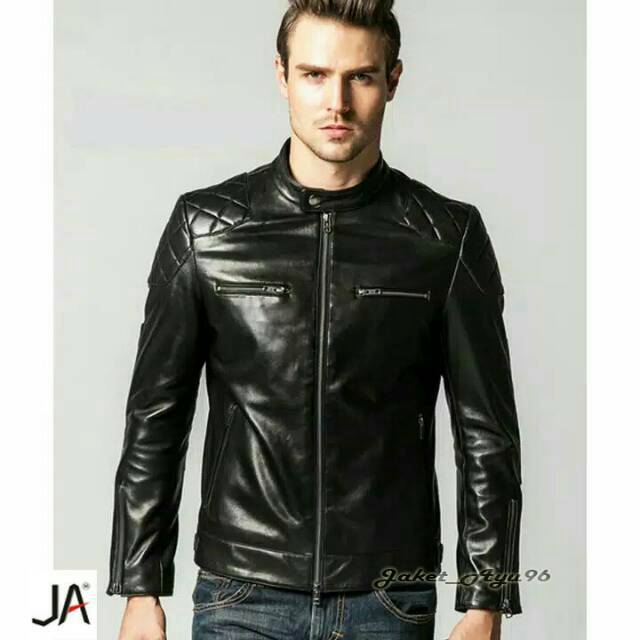 Jaket kulit pria cowok motor keren terbaru