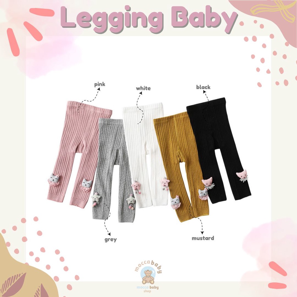 MBSS - LEGGING MAOMAO Legging buka kaki bayi / anak import motif warna polos