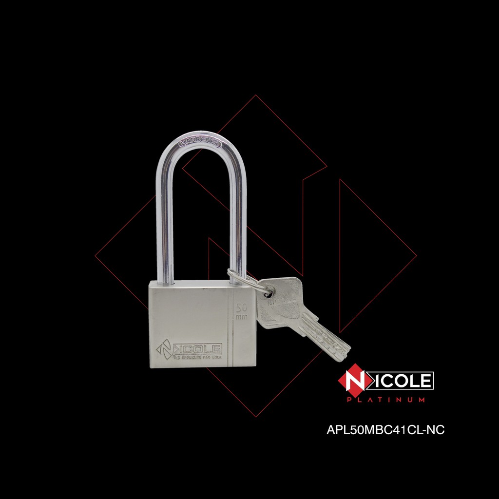 Nicole Gembok Pintu Rumah Besi / Gembok Pagar / Padlock Long 50mm Leher Panjang