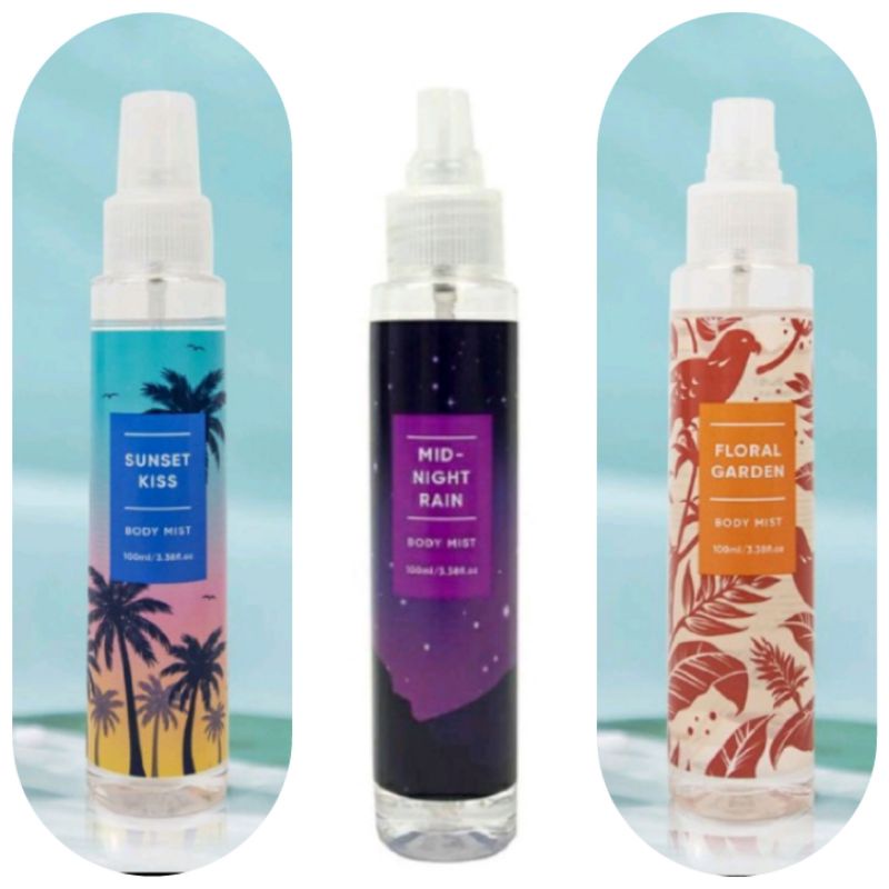 Miniso Body Mist 100ml Sunset Kiss Floral Garden Midnight Rain Body Spray Fragrance Mist Perfume