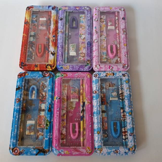 

Tempat Pensil Tingkat Set Komplit 6 in 1 Alat Tulis Anak