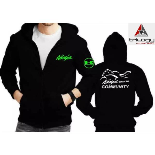JAKET RESLETING PRIA NINJA COMUNITY KAWASAKI NINJA REAL COTTON FLEECE
