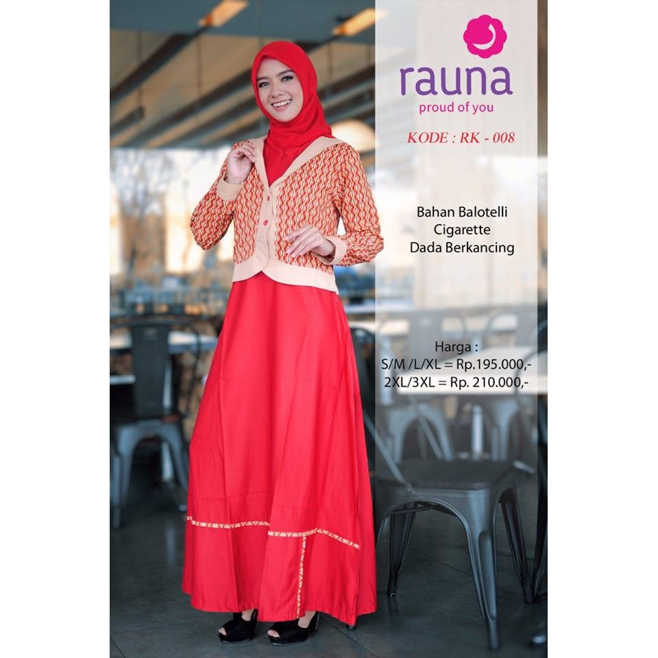 DISCOUNT GAMIS CANTIK  TELARIS /  RAUNA / RK - 08 / DRESS MUSLIMAH