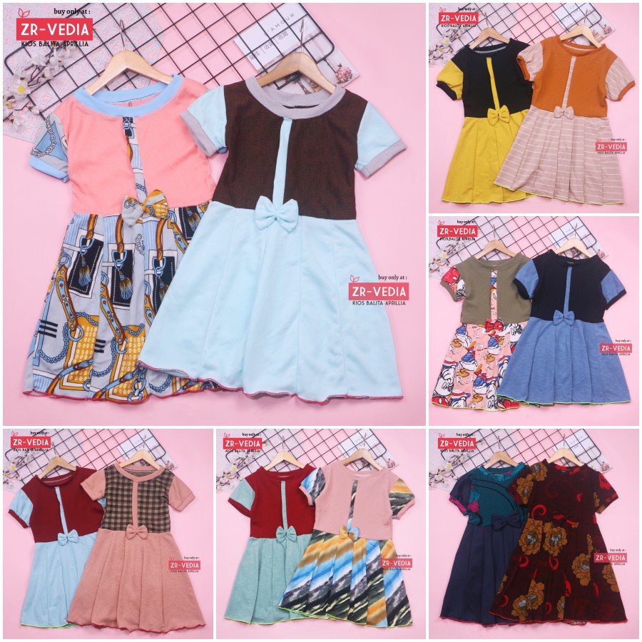 Dress Pita uk 4-5 Tahun // Dress Lengan Anak Cewek Murah Grosir Dress  Motif Batik Harian Adem