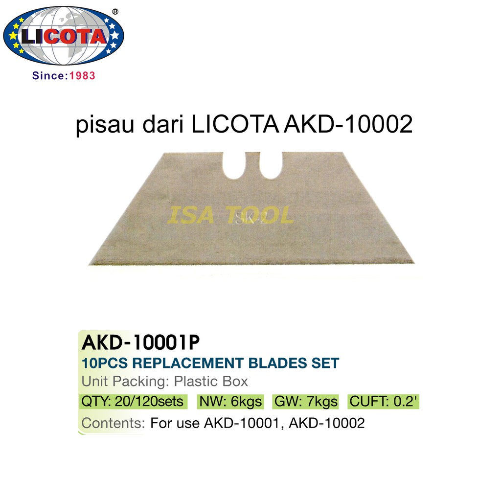 

REFFIL PISAU CUTTER 10 Pcs - REPLACELEKT BLADES AKD-10001P
