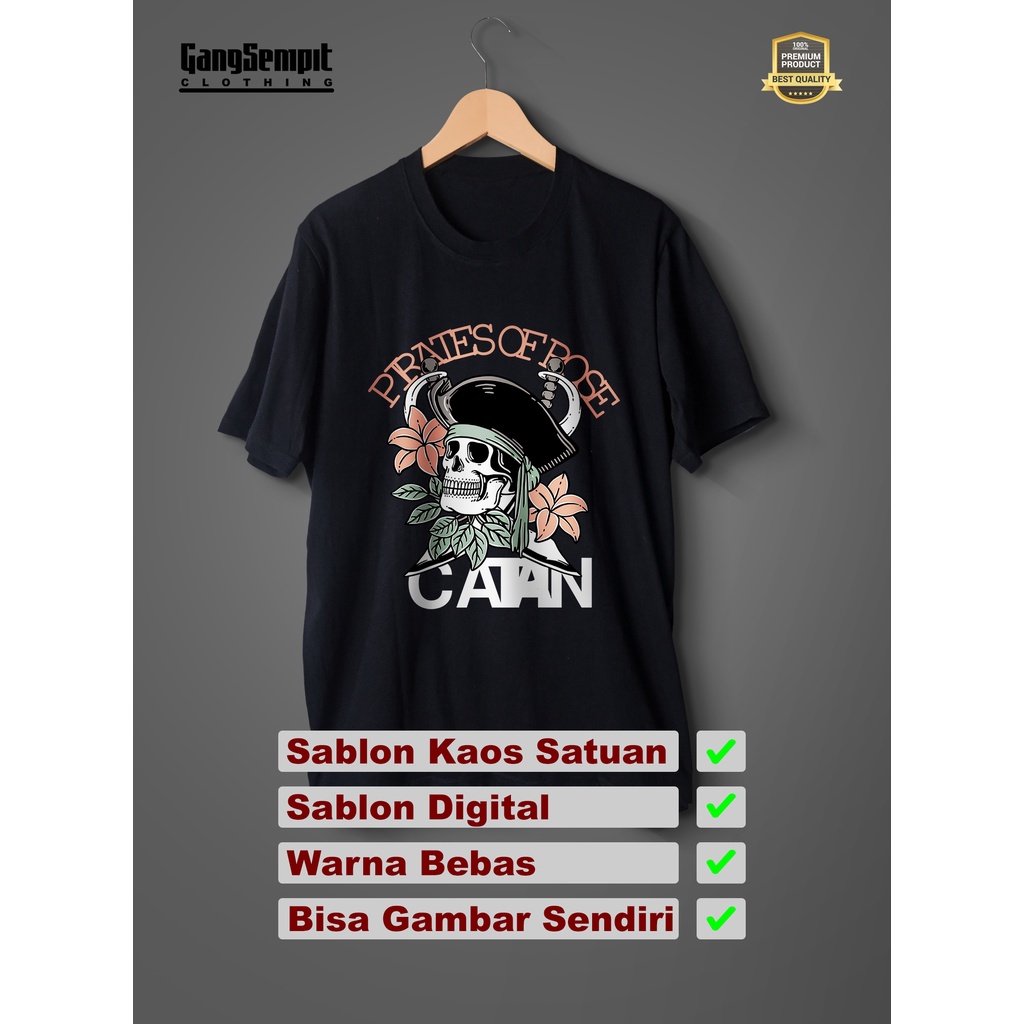Kaos Pirates of Captain Black Sablon Digital Unisex