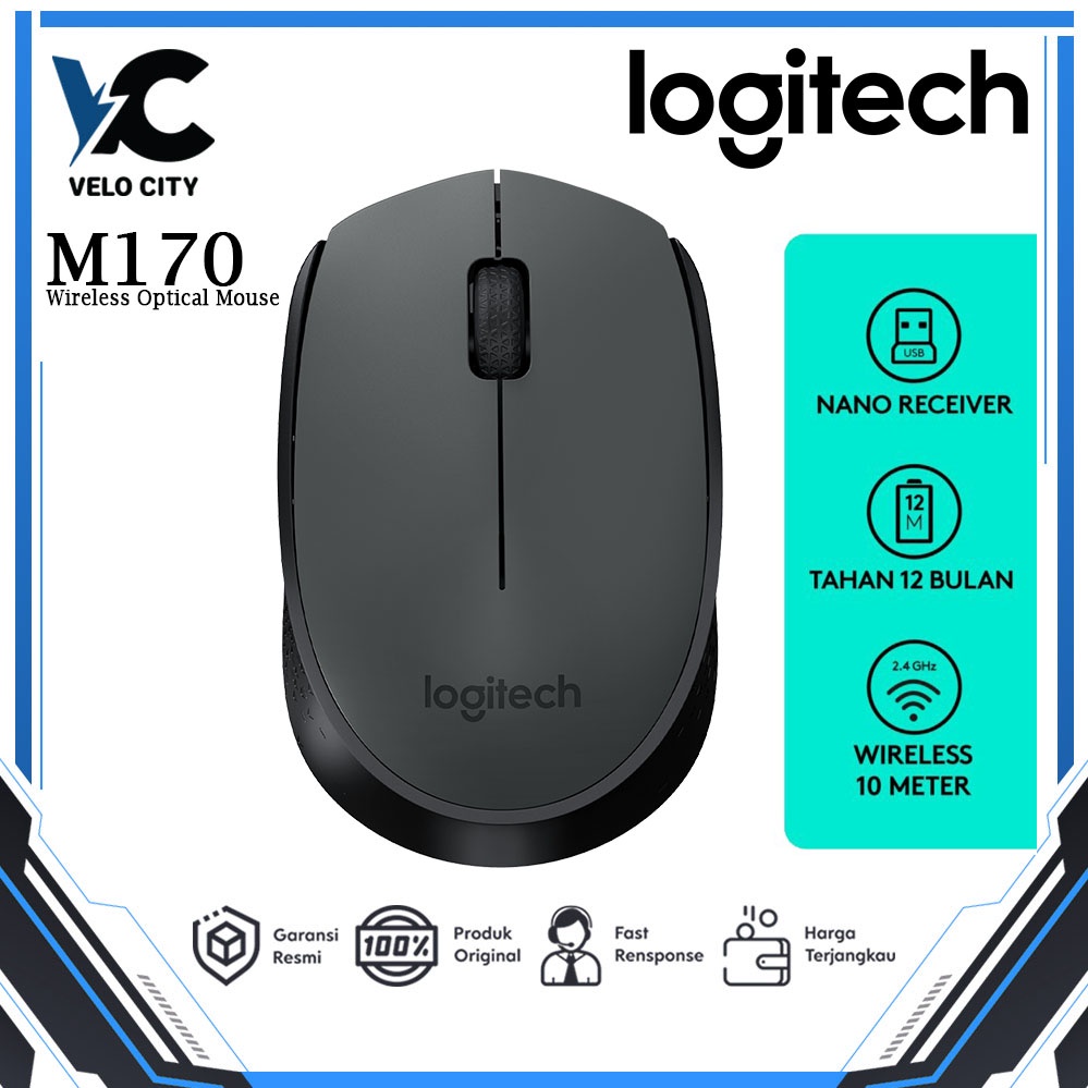 Mouse Wireless Logitech M170 Original Garansi 1 Tahun