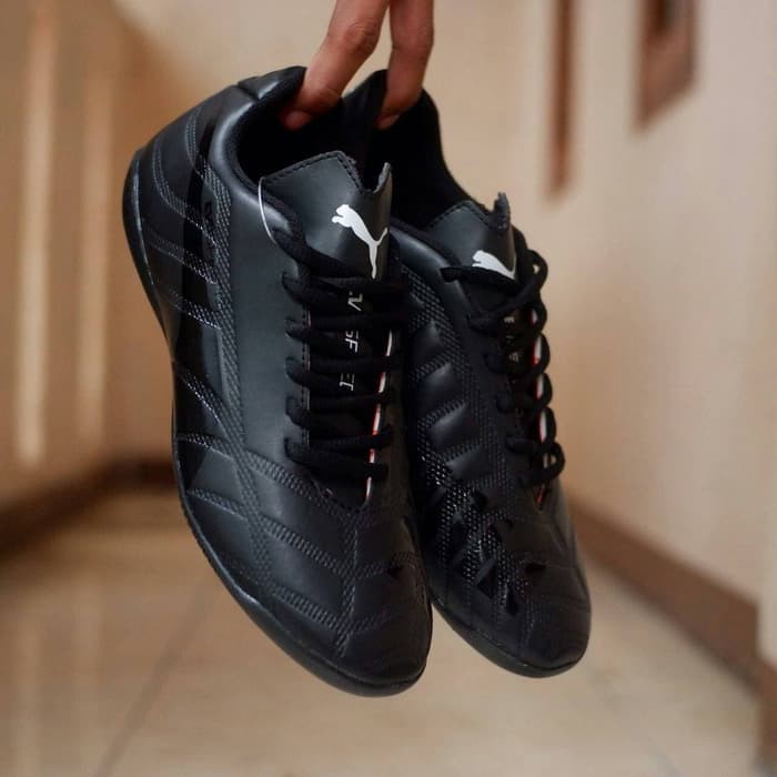TERBARU Sepatu Futsal Puma Evospeed Full Hitam Grade Ori olahraga hadiah kado senam bola