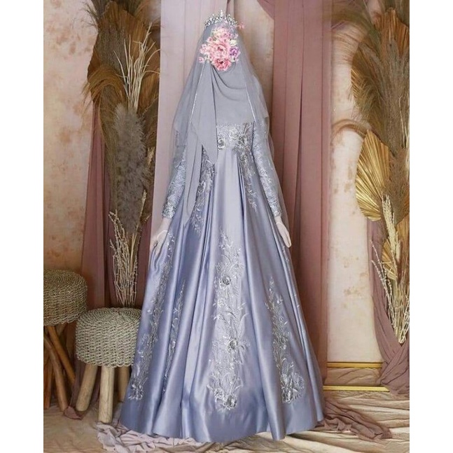 set gaun walimah syari Ndahlia Hijab