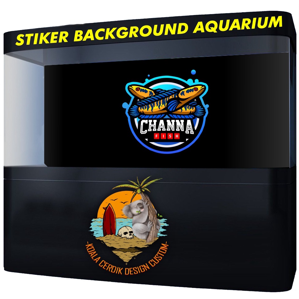 Stiker Background Aquarium Chana Snakehead