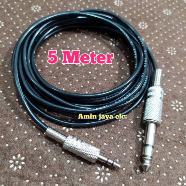 Kabel jack audio 6,5 to 3,5 panjang 5 meter.